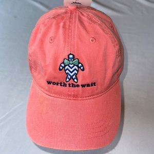 Peach baseball style hat